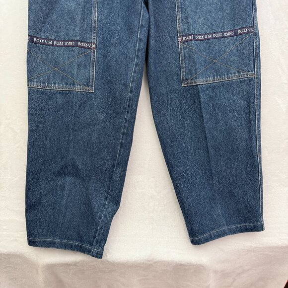Vintage Boxx Jeans Rough Wear Mens 40x32 (38x28) Blue Hip Hop Baggy Wide Leg Y2K - Picture 11 of 15